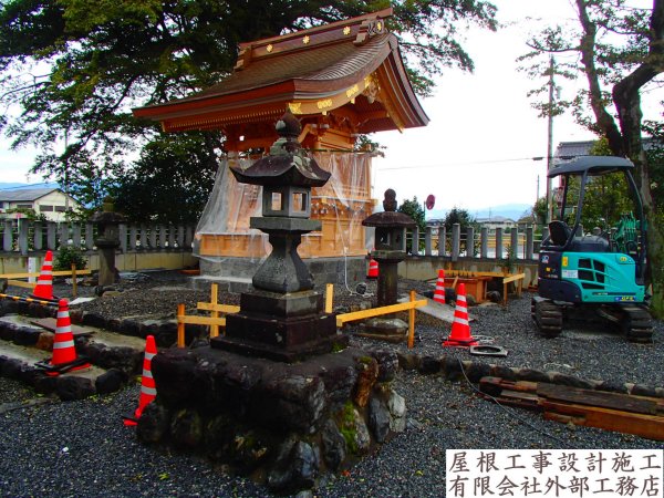 神戸町 S神社様 覆屋いぶし瓦新築瓦工事